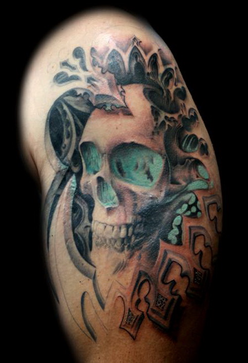 Skull Tattoo Half Sleeve Designs
