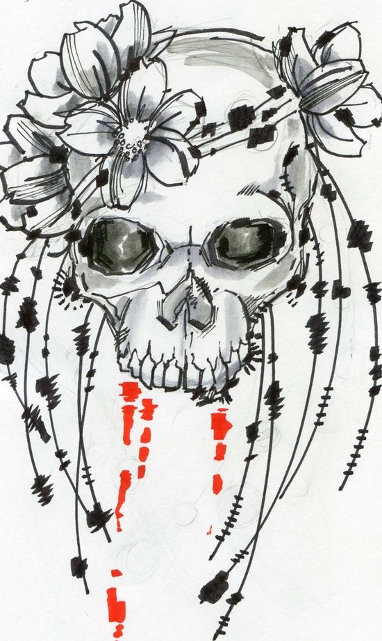 Flower Skull Art
