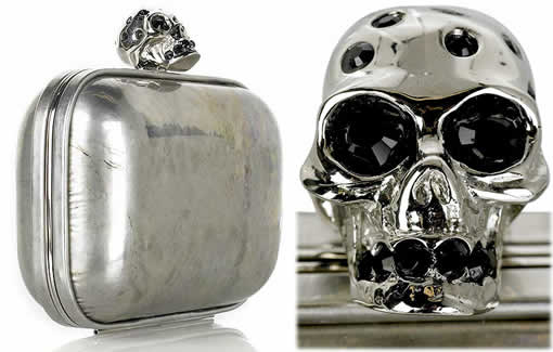 Alexander McQueen silver skull clutch