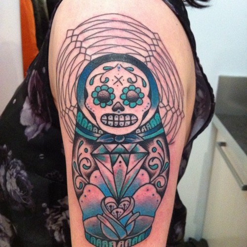 Matryoshka with skull tattoo 7