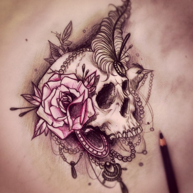 Skull rose 1