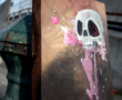 Skull street art by Steve Locatelli