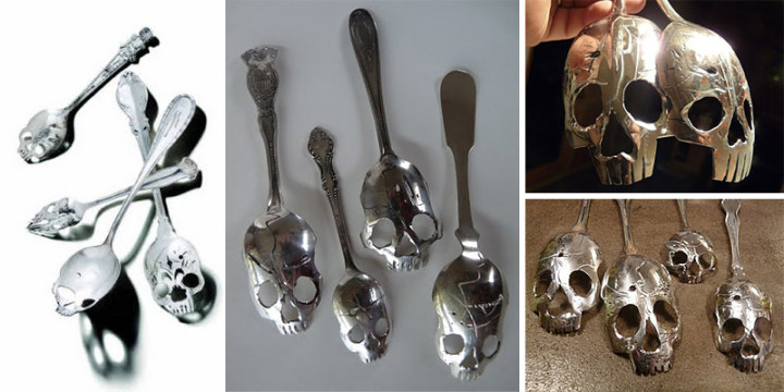 Skull spoons by Pinky Diablo