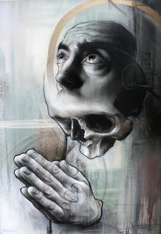 Skull street art