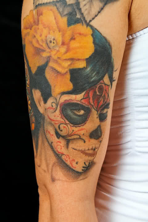 candy skull tattoo