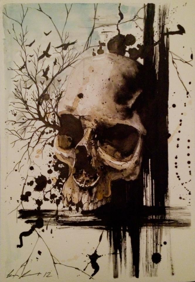 jacob pedersen skull painting