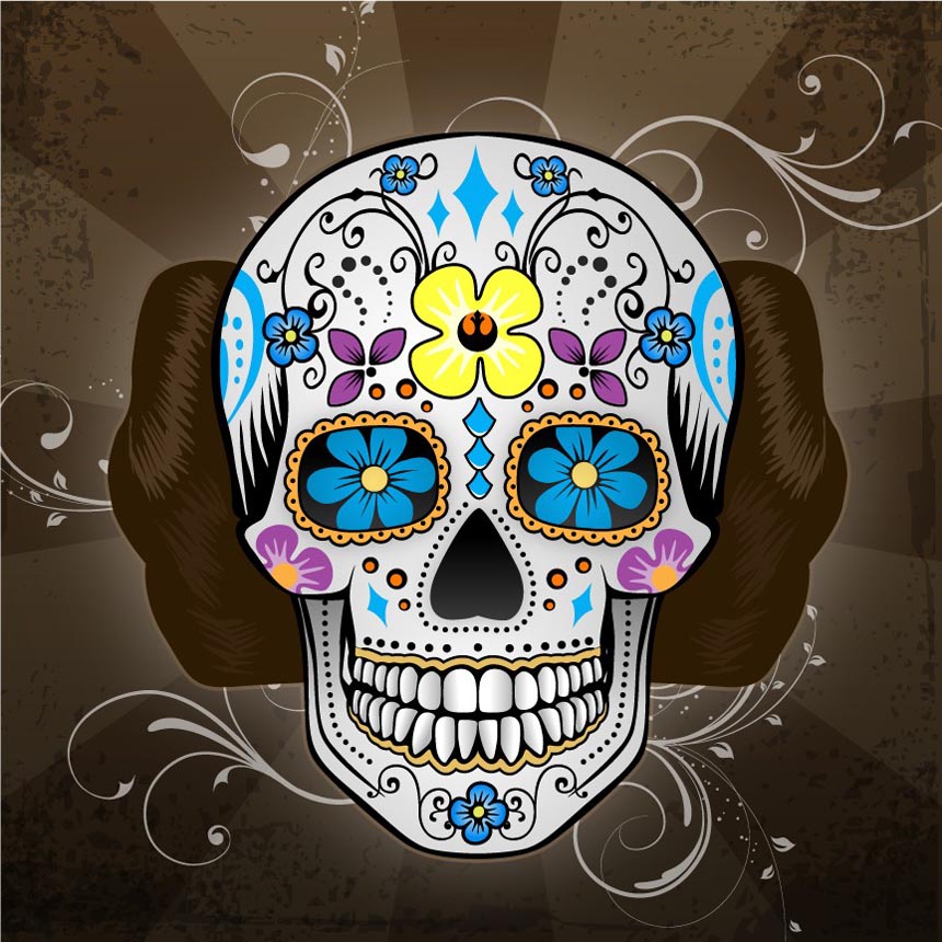 mexican traditional skull styled star wars
