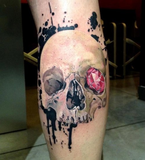 skull leg tattoos