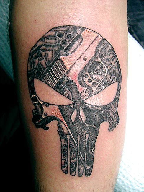 punisher gun tattoo