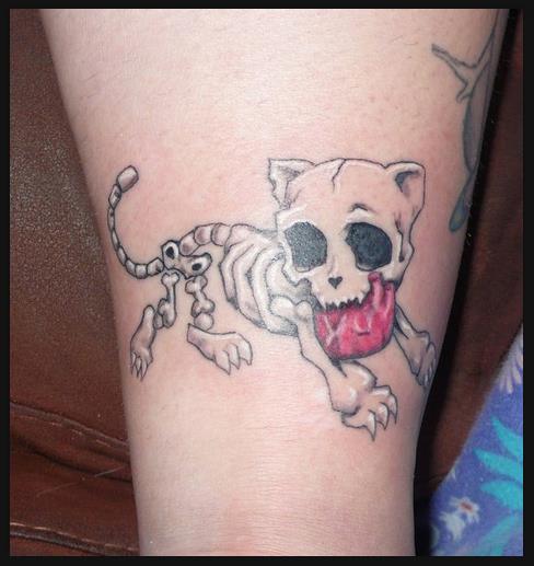 Bone Kitty Tattoo