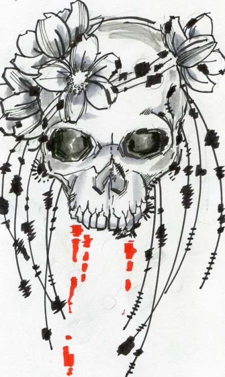 Flower Skull Tattoo Design Skullspiration