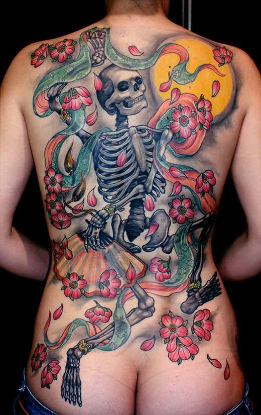Full Back skull Tattoos 2