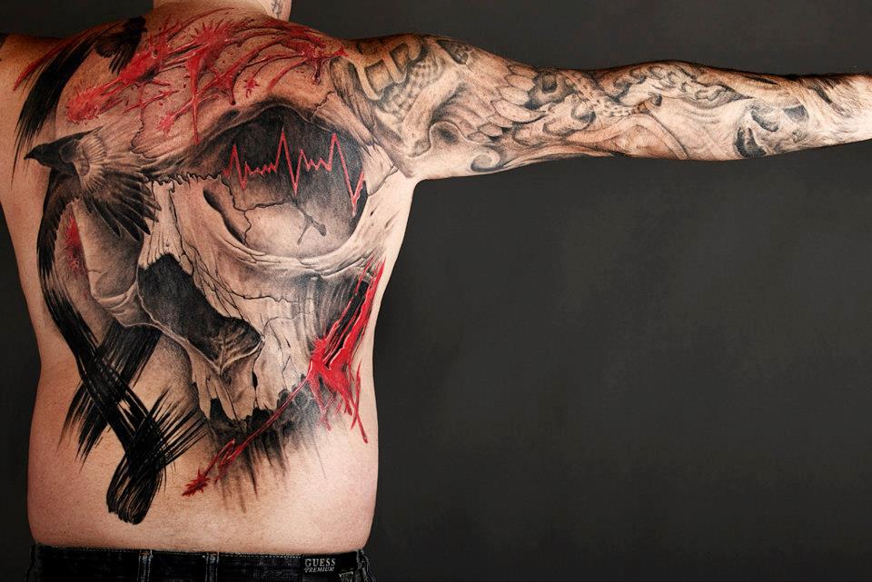 Full Back skull Tattoos