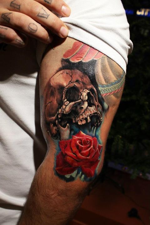 Skull tattoos by Kostas Baronis Proki
