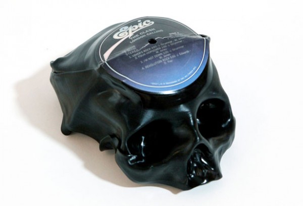 Skull Sculptures made from records
