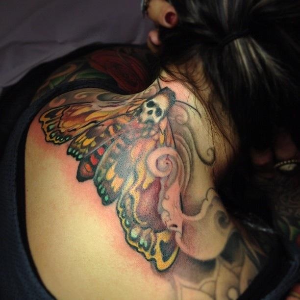 Death Moth Tattoo by Jeff Gogue