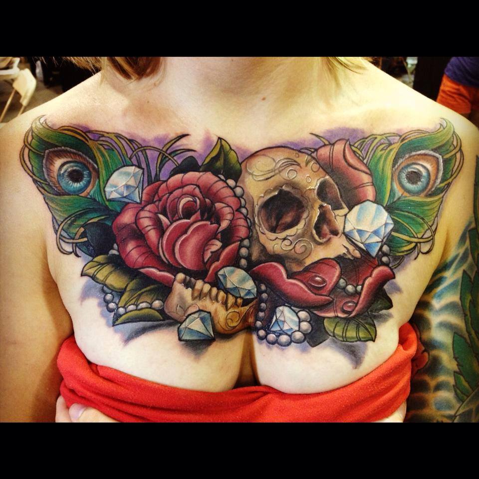 Skull tattoo by Steve LaMantia