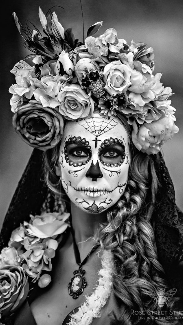 wedding mexican skull makeup 2
