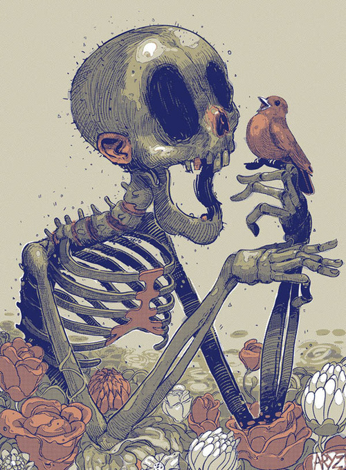 Skeleton illustration by Aryz