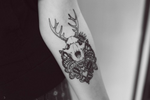 deer skull tattoo design