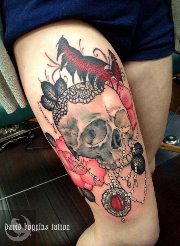 Skull tattoos by David Boggins