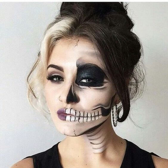 half-face-makeup